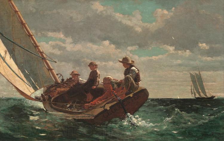 Winslow Homer Breezing up (mk09) Norge oil painting art